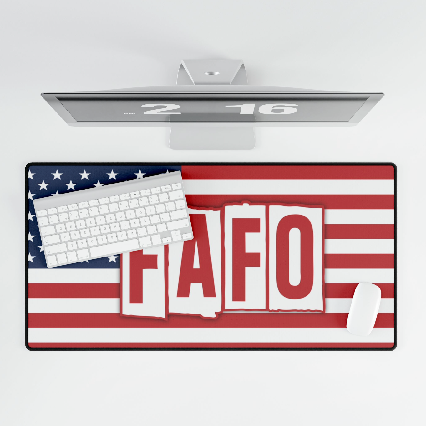 FAFO tiled American Flag design Desk Pad