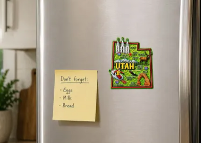 Die Cut Magnet - State of Utah with Elements