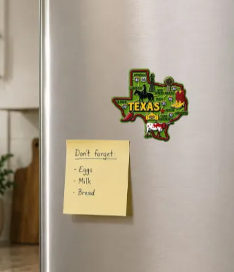 Die Cut Magnet - State of Texas with Elements