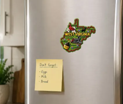 Die Cut Magnet - State of West Virginia with Elements