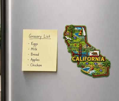 Die Cut Magnet - State of California with Elements