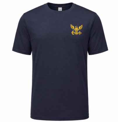 Navy T-Shirt with Reflective Emblem