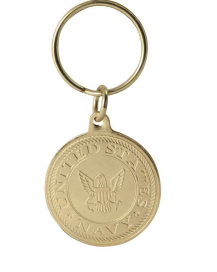 Key Chain - Navy Bronze Coin Keychain