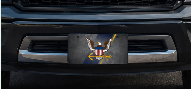 Military Diagnonal License Plate