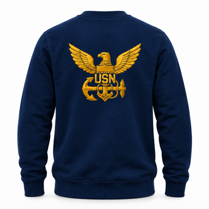 Navy Sweatshirt with Reflective Emblem