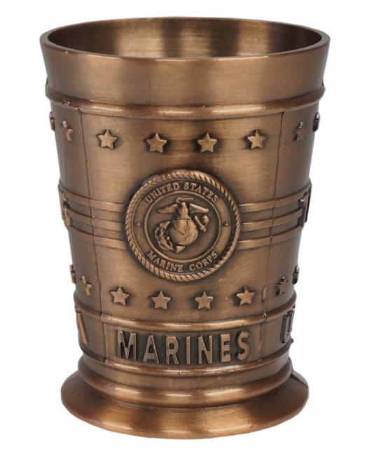 U.S. Marine on 2oz Copper Molded Shot Glass