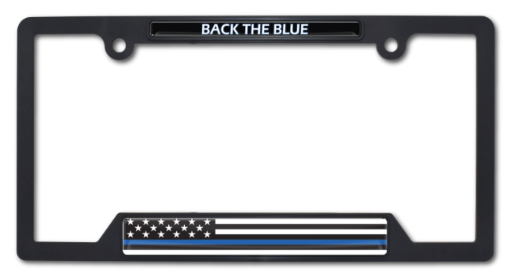 License Plate Frame - Blue Line (Police)