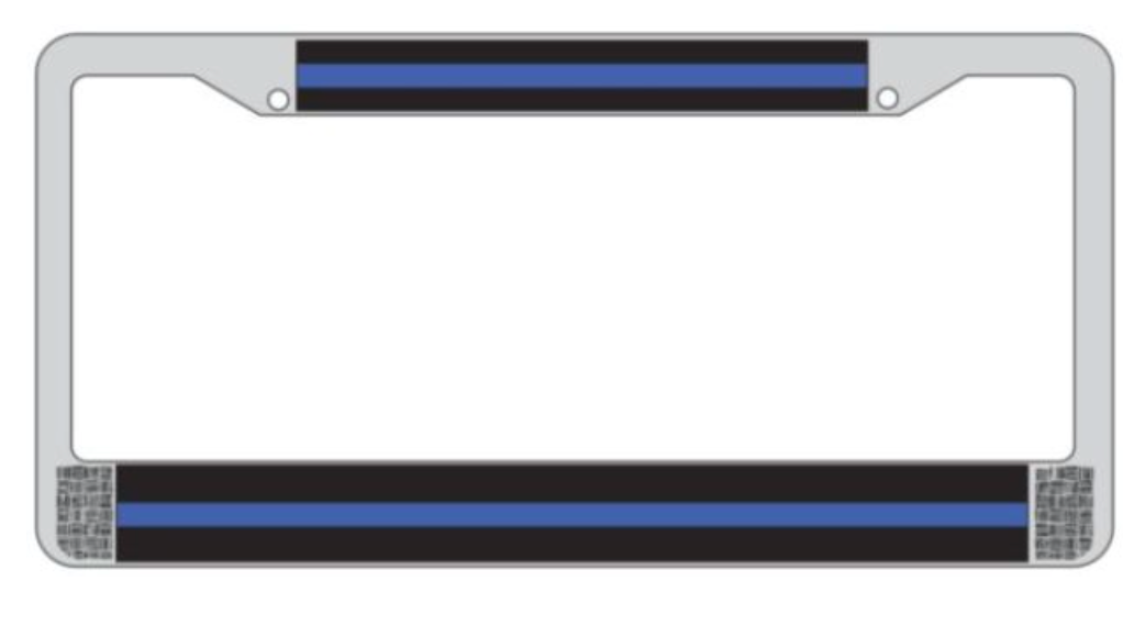 License Plate Frame - Blue Line (Police)
