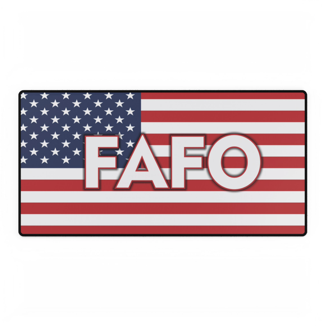 FAFO block letters American Flag design Desk Pad