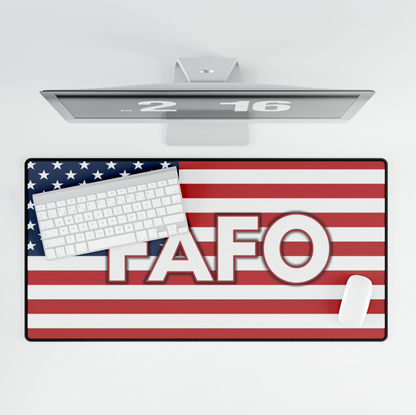 FAFO block letters American Flag design Desk Pad