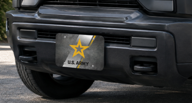 Military Diagnonal License Plate