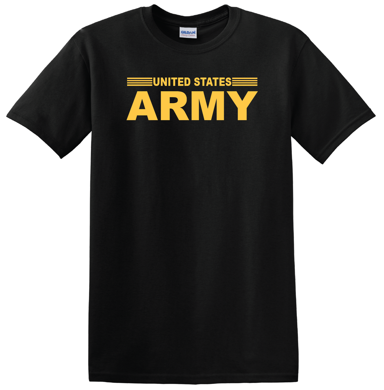 United States Army Design on a Black Cotton T-Shirt