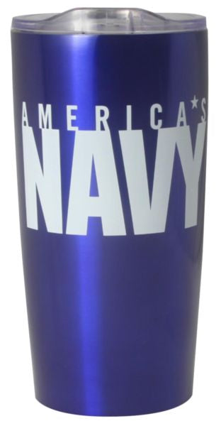 Americas Navy on Blue Tumbler - Yeti Comparable