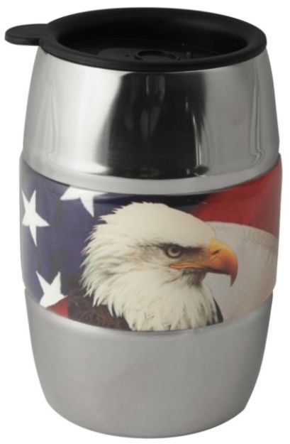 American Flag Background on 12oz Barrel Mug