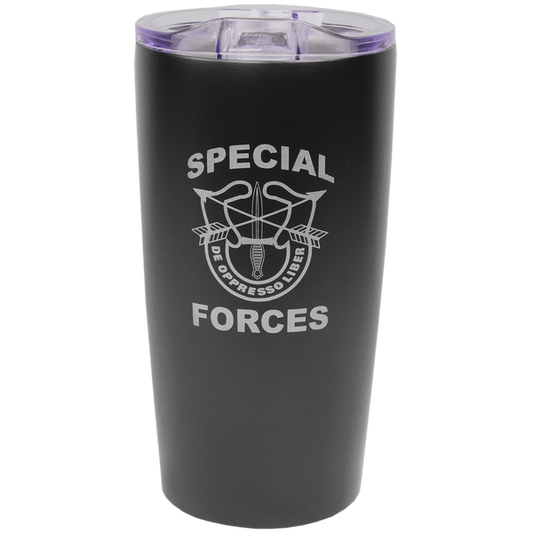 Special Forces on 20 oz. Vacuum Insulated Black Tumbler