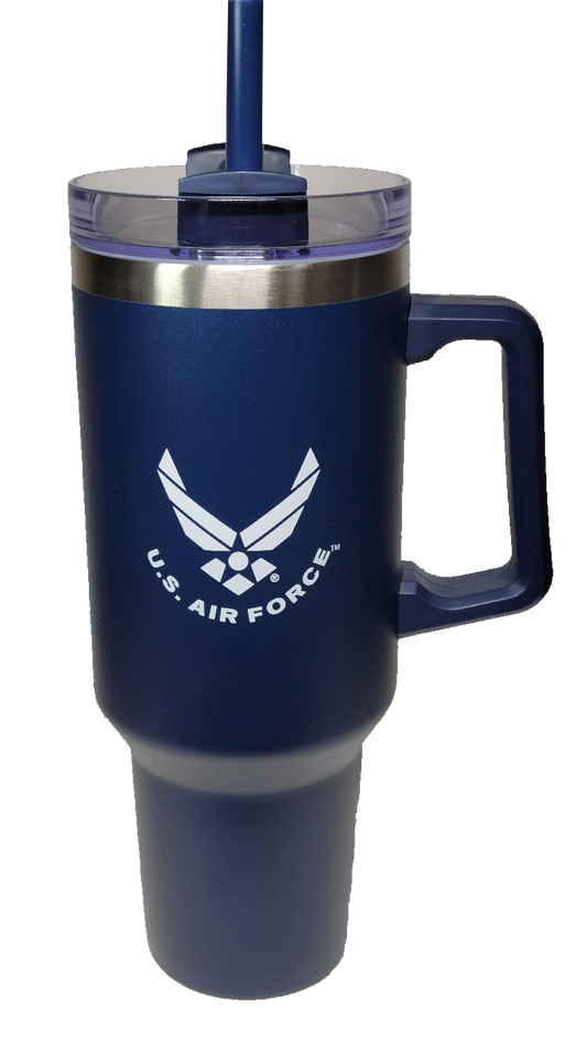 US Air Force Symbol on 40oz Tumbler with Handle