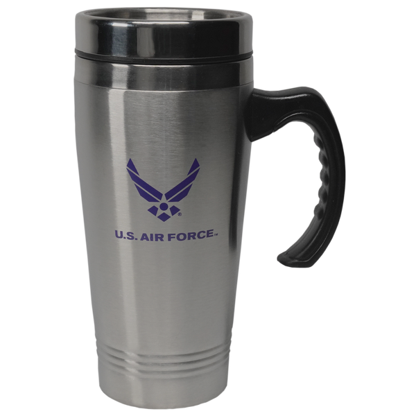 US Air Force Symbol Blue Imprint on Stainless Tumbler