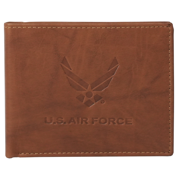 US Air Force USAF Bifold Embossed Black or Brown Wallet