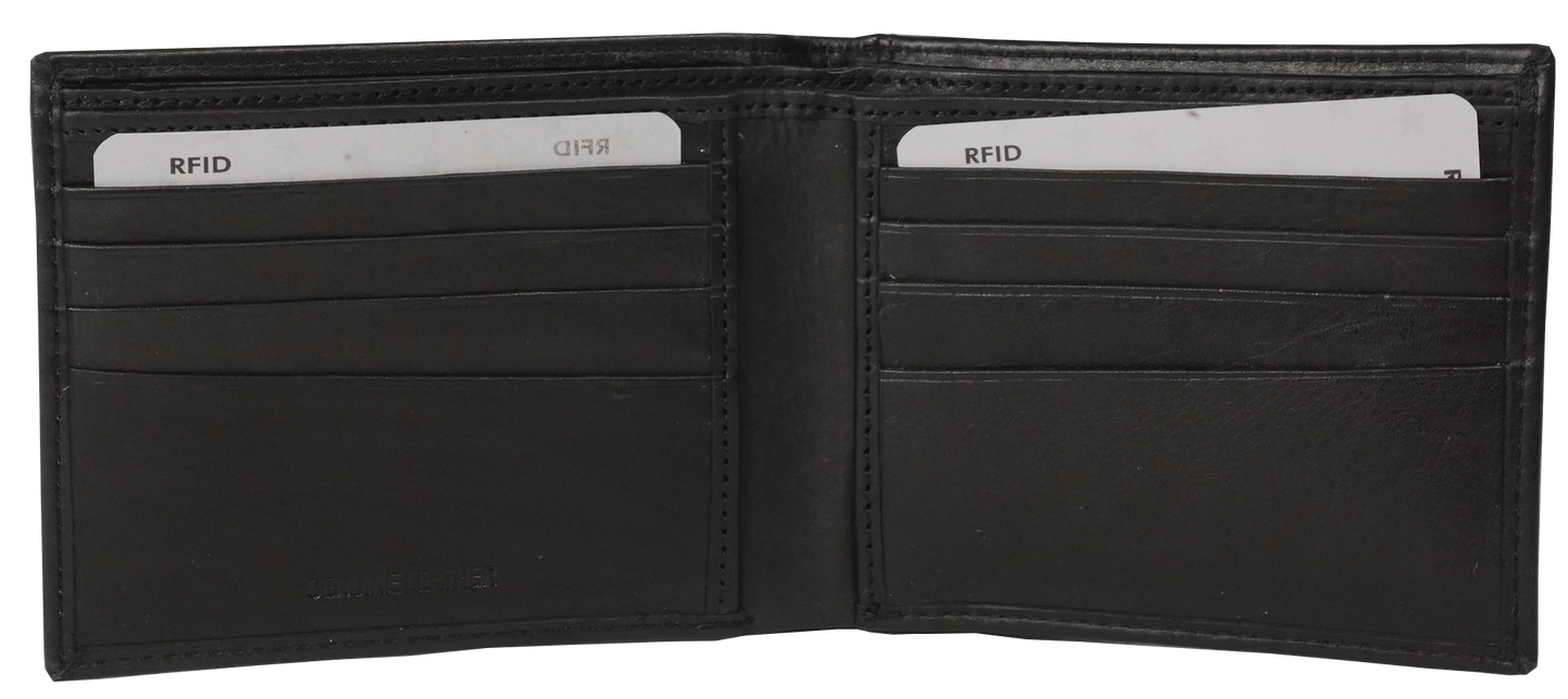 US Navy Crest Bifold Embossed Black or Brown Wallet