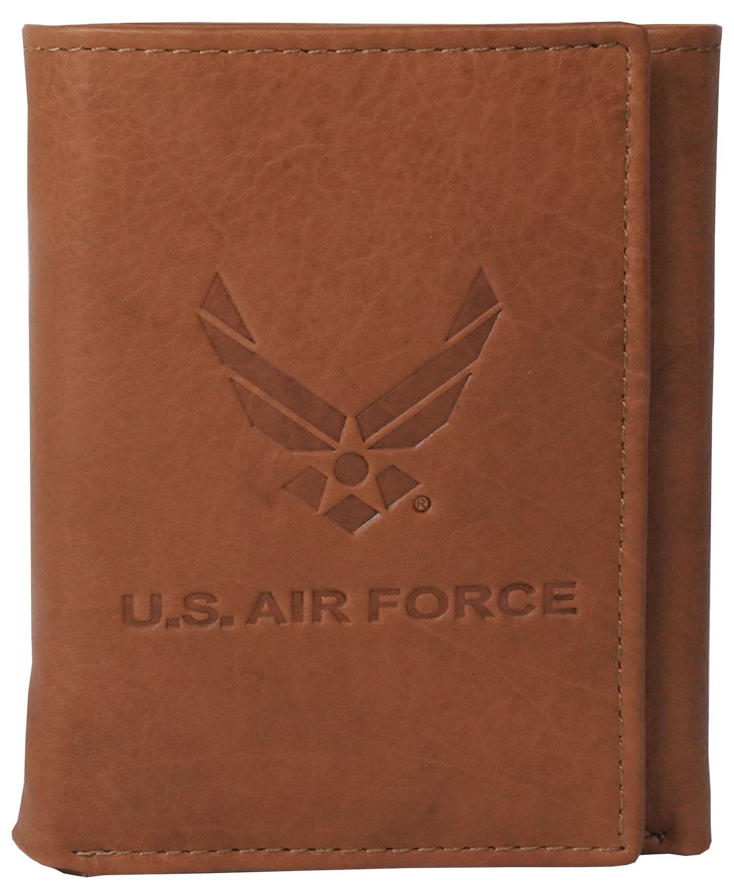 US Air Force USAF Trifold Embossed Brown Wallet