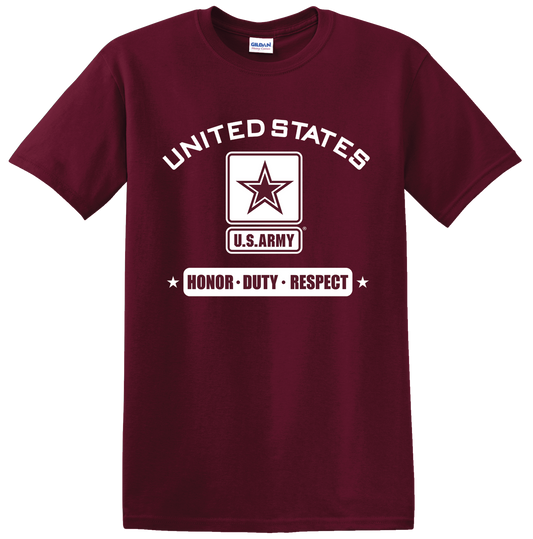 United States Army Honor Duty Respect with Army Star on Unisex Short Sleeve T-Shirt