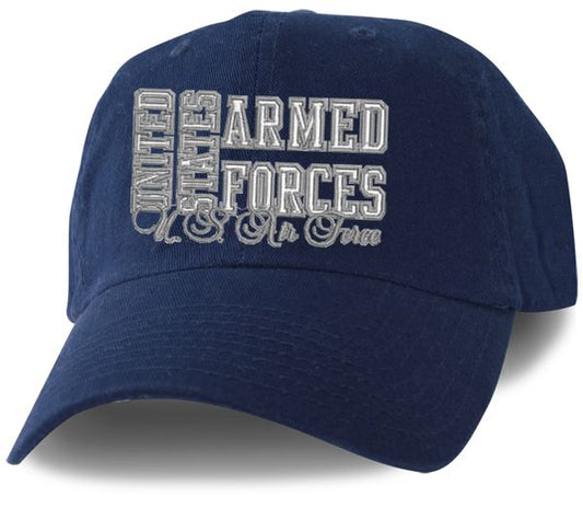 United States Air Force on Blue Un-Structured Ball Cap