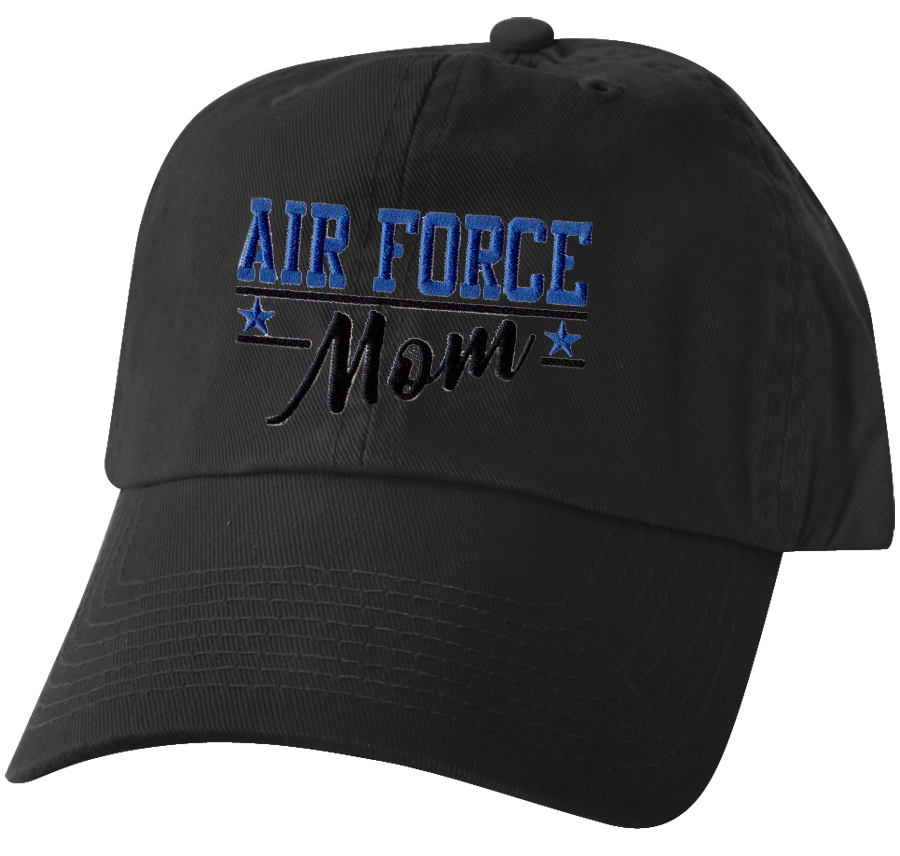 Air Force Mom with Stars on Ball Cap