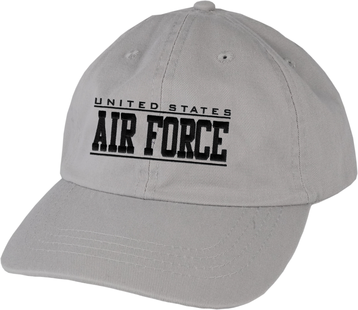 US Air Force Symbol on Grey Unstructured Ball Cap