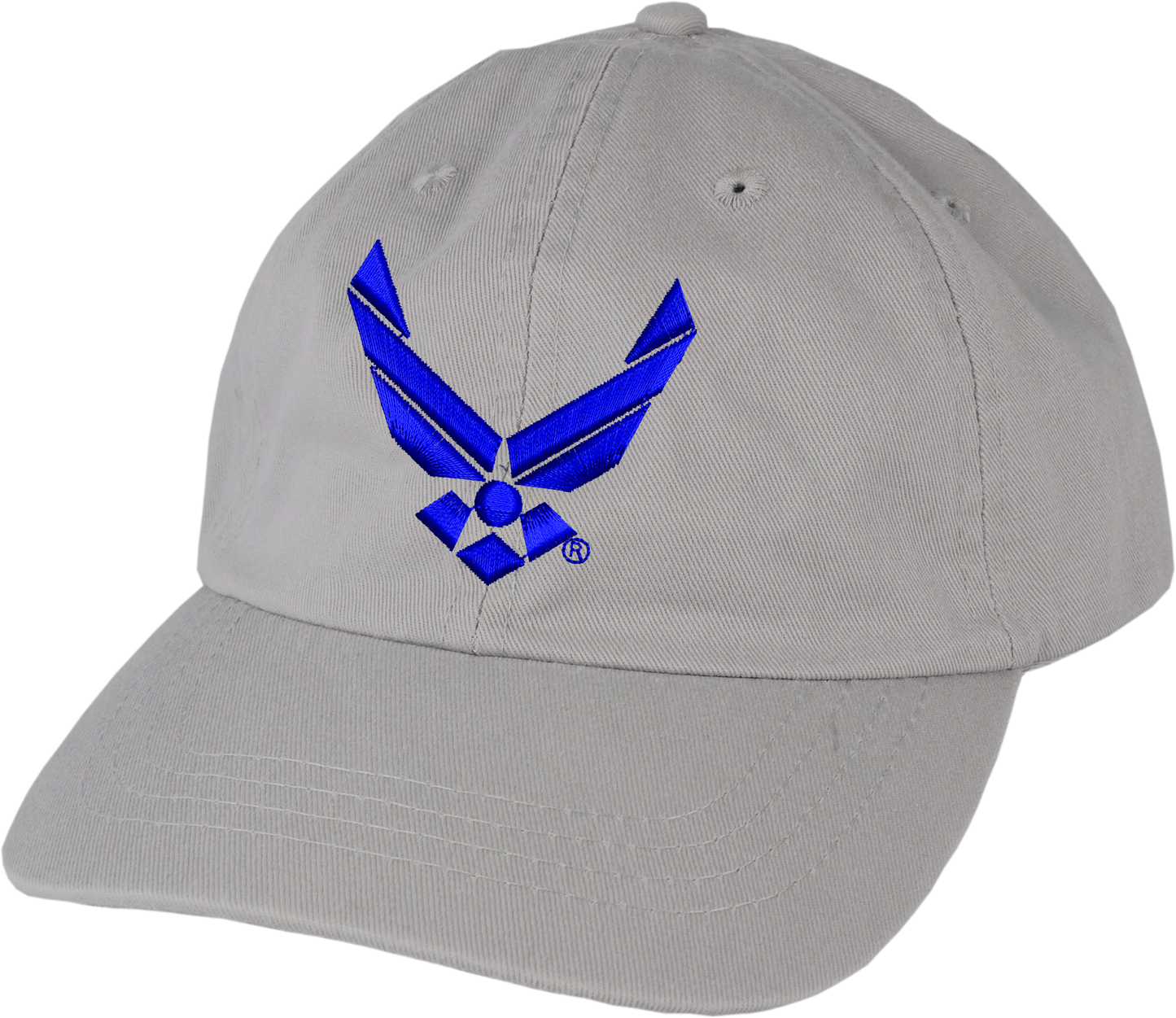 U.S. Air Force Symbol on Grey Unstructured Cap