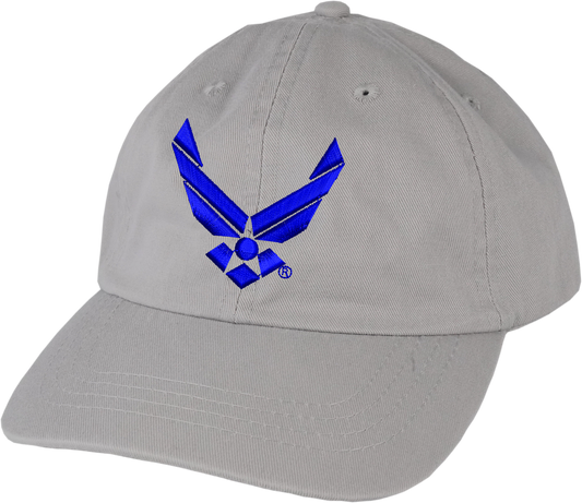 U.S. Air Force Symbol on Grey Unstructured Cap