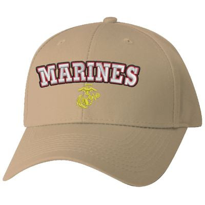 US Marine EGA Raised Embroidered Khaki Ball Cap