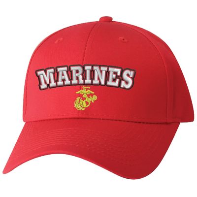 US Marine EGA Raised Embroidered Red Ball Cap