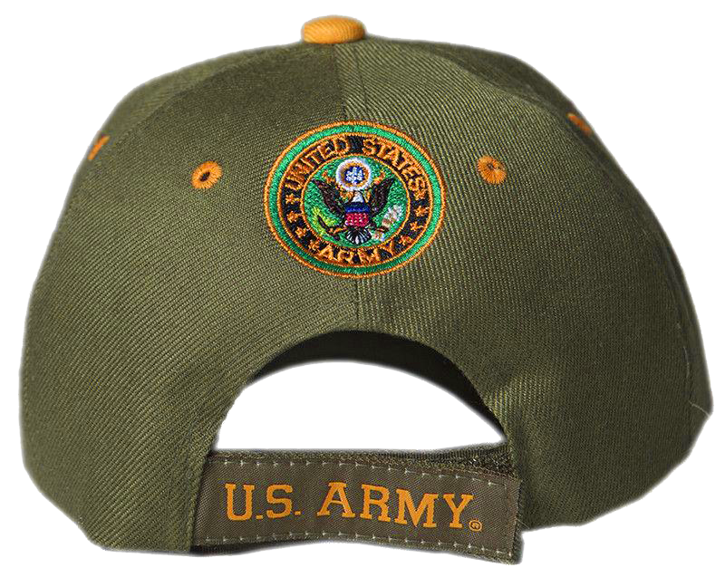US Army Retired with Multiple Embroidery Locations on Olive Ball Cap