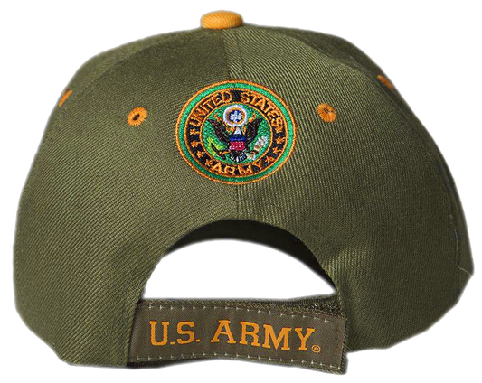 US Army Retired with Multiple Embroidery Locations on Olive Ball Cap