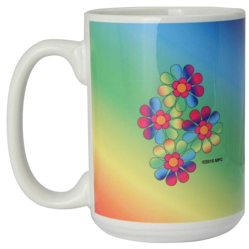 LIVE, LOVE, NURSE with Tie Dye Background Ceramic Mug 15 oz