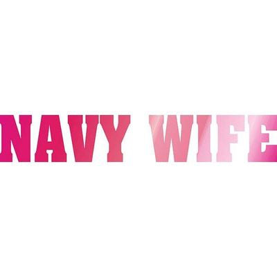 Navy Wife Chrome Hot Pink Die-cut Sticker
