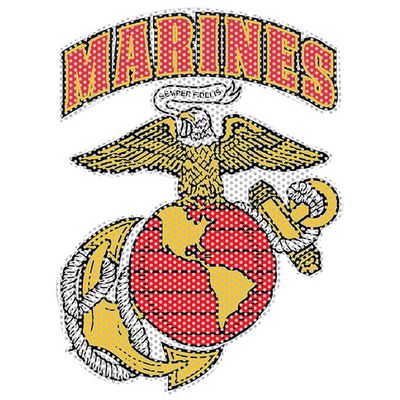US Marine Corps Perforated See-thru Window Cling, 10 x 13 Inches