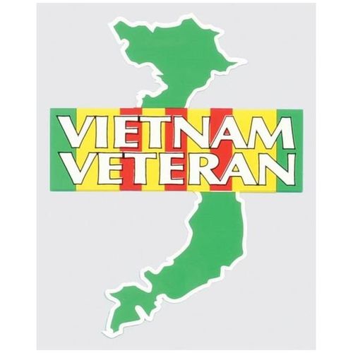 Vietnam Veteran Decal, Green Map Ribbon