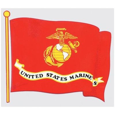 US Marine Corps Decal, Wavy Flag