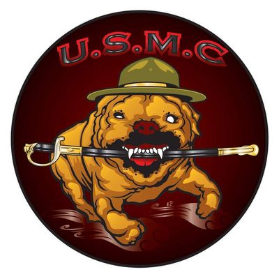 USMC Marine Corps Bulldog Round Sticker