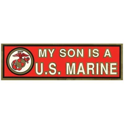 My Son is a Marine Bumper Sticker, Metallic