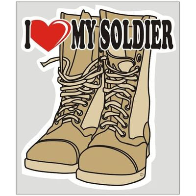 I Love My Soldier Decal, Tan Boots