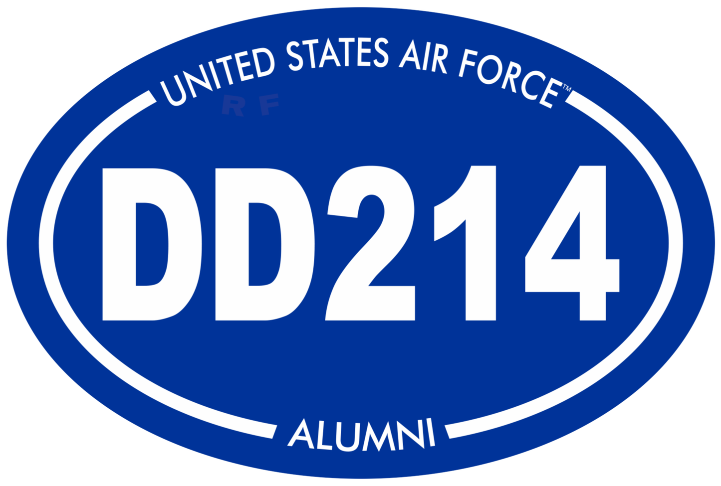 United States Air Force Alumni DD214 on blue background Sticker
