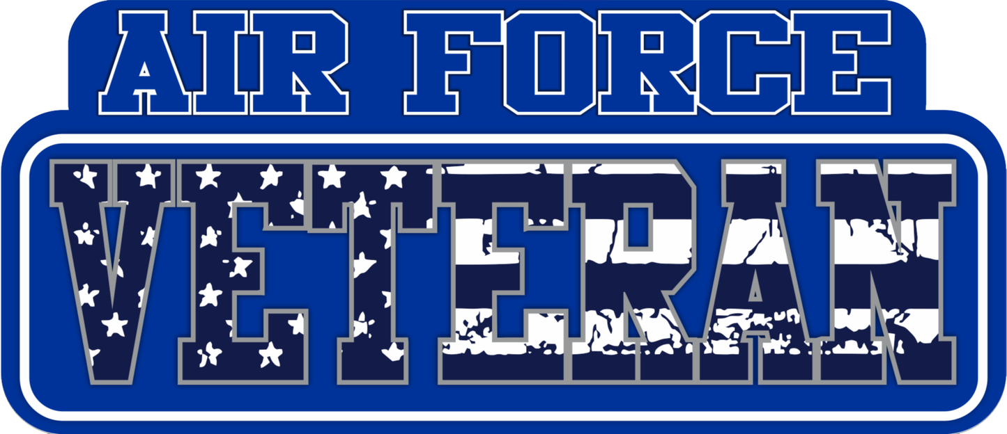 Air Force Veteran Stacked Text Sticker