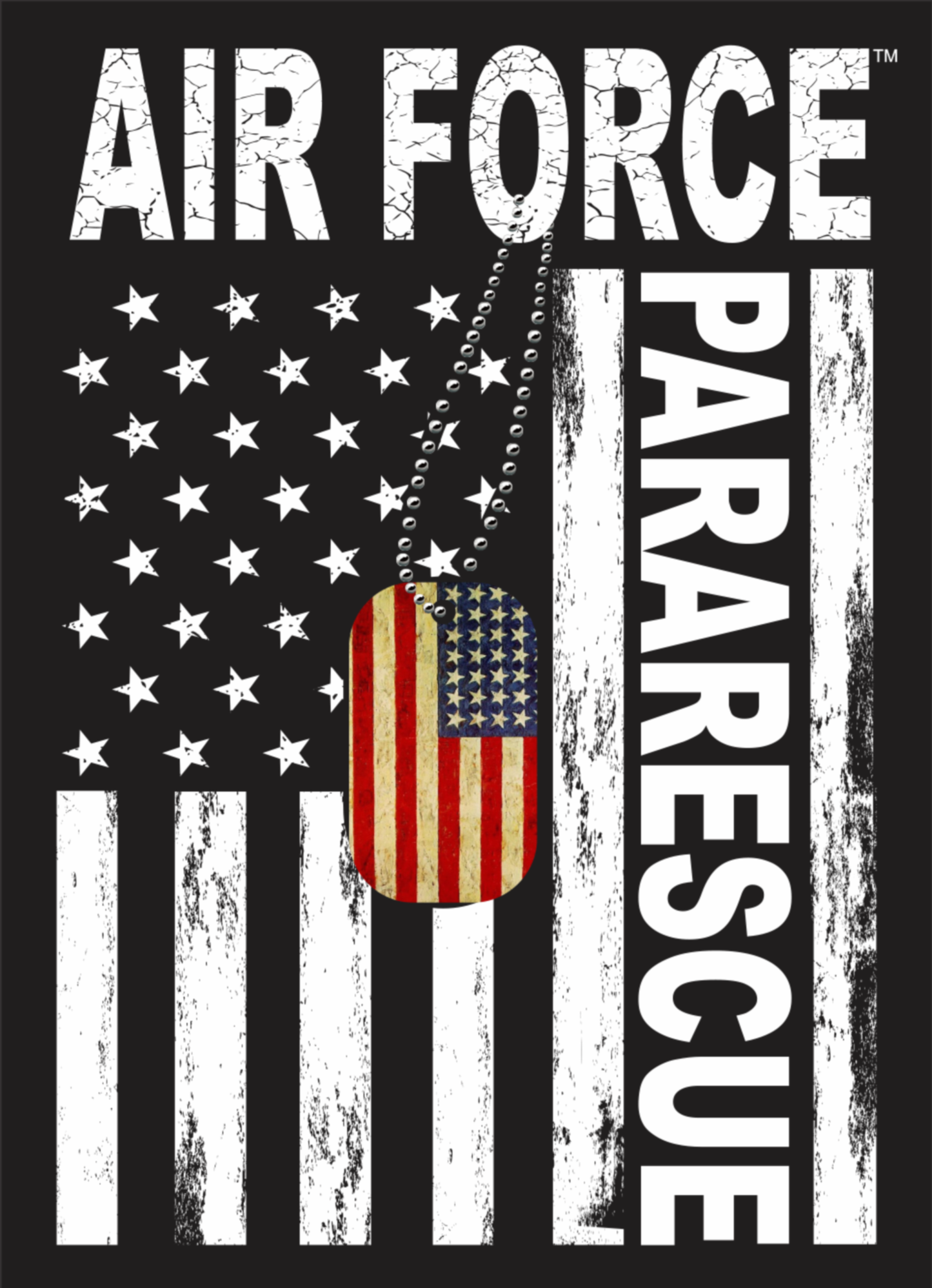 Air Force Pararescue Flag with Dog Tags Sticker