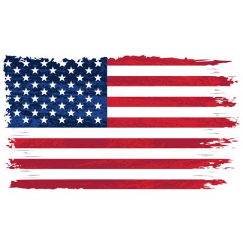 American Flag  Decal (Distressed) - 5.5" x 3.1"