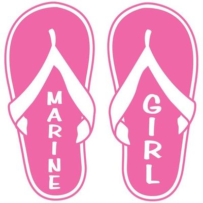 Marine Girl Flip Flop Sticker, Vinyl Transfer