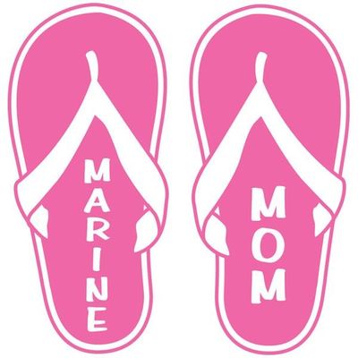 Marine Mom Flip Flop Sticker, Vinyl Transfer