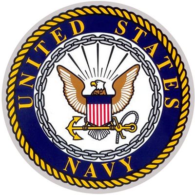 US Navy 12" Round Chrome Sticker