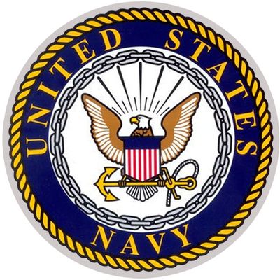 US Navy 12&quot; Round Chrome Sticker